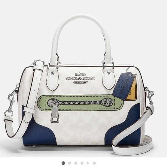 Coach Rowan Satchel with Trompe L’oeul Print NWT - Picture 2 of 9